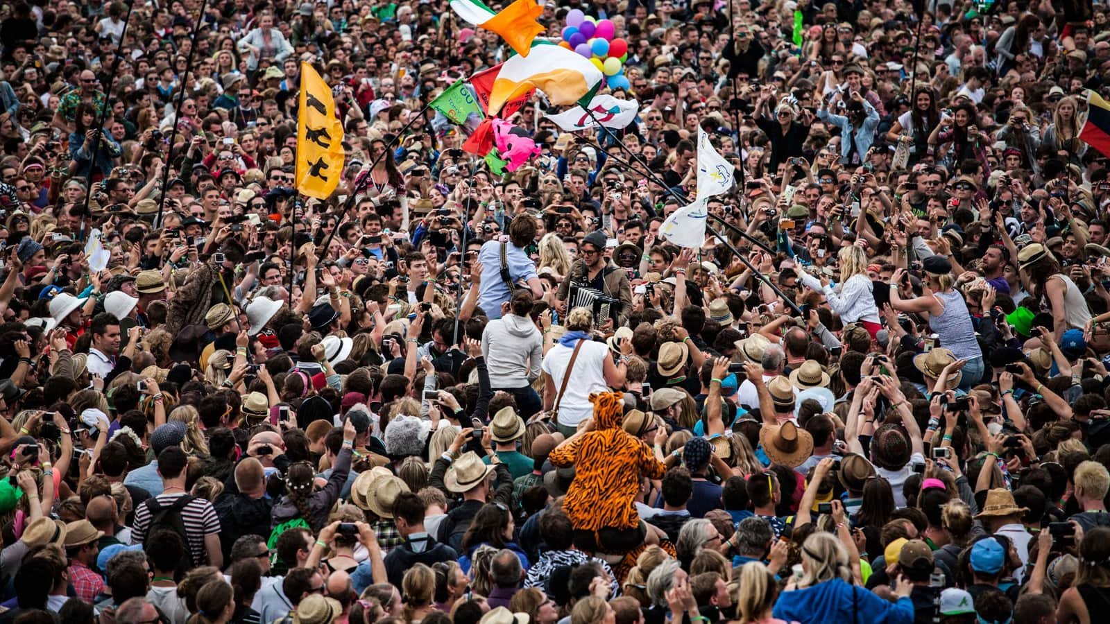 Event security stewards managing a crowd at an event in Cumbria